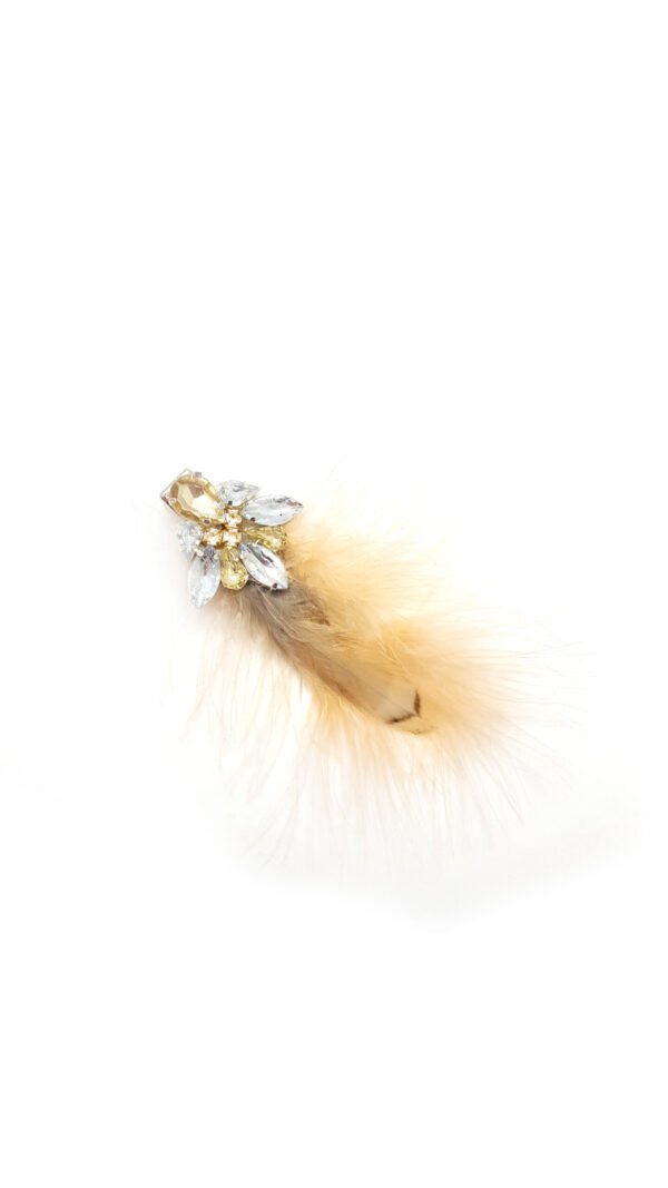 Hebilla Pinza Plumas y Piedras