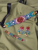 aros 1689 juana cruz by eva + cinto y pulsera rainbow